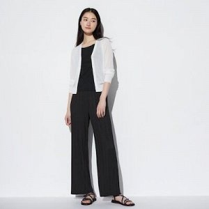 UNIQLO - прямые брюки плиссе (71,5 см) - 09 BLACK