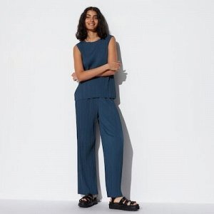 UNIQLO - прямые брюки плиссе (71,5 см) - 68 BLUE