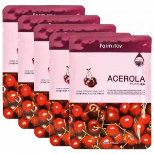 Farm Stay Visible Difference Mask Sheet Acerola Подтягивающая тканевая маска для лица с экстрактом ацеролы