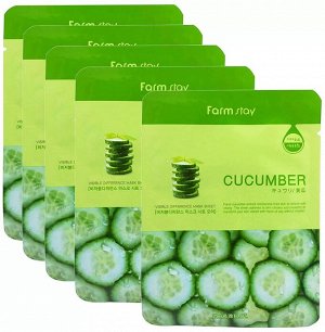 Farm Stay Visible Difference Mask Sheet Cucumber Тонизирующая тканевая маска для лица с экстрактом огурца