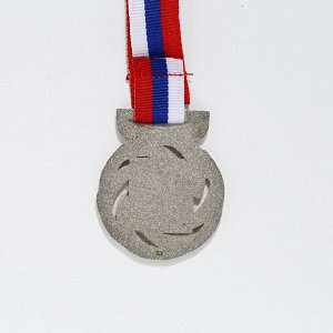 Медаль призовая серебро, d=4 см, 2 место, с лентой
