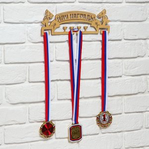 Медальница «Мои награды», золотой цвет, 29 см x 9,5 см