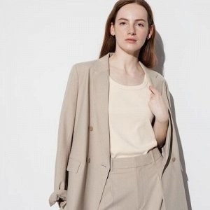 UNIQLO - мягкая майка в рубчик - 30 NATURAL