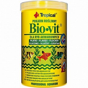 Tropical Bio-Vit Хлопьевидный растительный корм для аквариумных рыб
