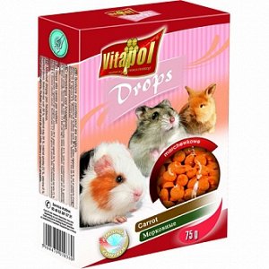 Vitapol Морковные дропсы для грызунов 75 гр