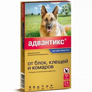 Advantix Капли от блох и клещей для собак весом более 25 кг