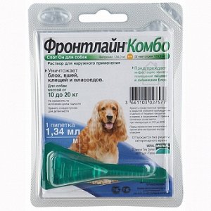 Фронтлайн Комбо Капли от блох и клещей для собак весом от 10 до 20 кг