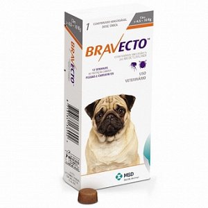 Бравекто 250 мг Жевательная таблетка от блох и клещей для собак весом от 4,5 до 10 кг