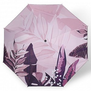 Зонт механический «Листья», эпонж, 4 сложения, 8 спиц, R = 48 см, цвет МИКС
