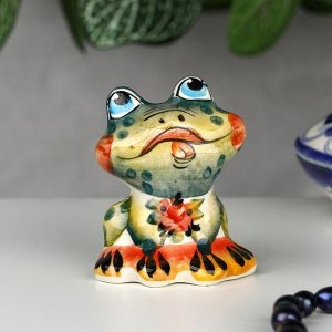 Сувенир «Лягушка Ква», 5 см, цвет гжель