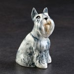 Статуэтка фарфоровая &quot;Миттельшнауцер серый&quot;, 8 см, авторская роспись