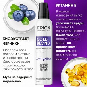 Мусс для волос для нейтрализации тёплых оттенков Эпика 250 мл Epica