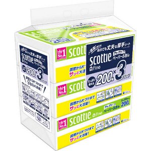 Бумажные кухонные полотенца Crecia "Scottie" (двухслойные повышенной плотности, устойчивые к воде) 200 шт. х 3 упаковки / 10