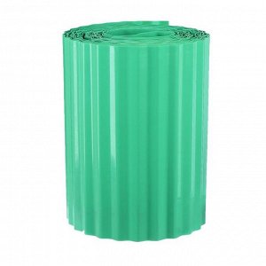 Лента бордюрная, 0.2 x 9 м, толщина 0.6 мм, пластиковая, гофра, зелёная, Greengo