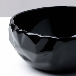Салатник керамический «Обсидиан», 16.5 х 7 см, 900 мл, цвет чёрный