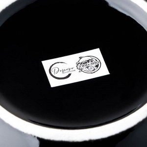 Салатник керамический «Обсидиан», 16.5 х 7 см, 900 мл, цвет чёрный