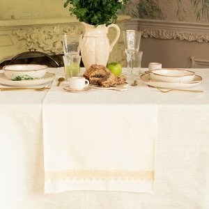 Дорожка на стол «Этель» Kitchen linen, 40x176 см, лён 100%, 240 г/м², белая