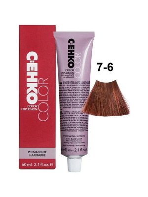 Краска для волос 7/6 Шоколад коричневая стойкая перманентная крем краска для седых волос 60 мл C:EHKO Color Explosion