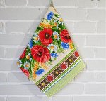 Полотенце кухонное вафельное с петелькой 38*75 &quot;Маки колосок&quot;