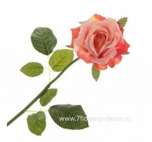 Роза 46 см цветок искусственный цвет оранжевый Арт HDYW2361-6