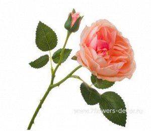 Роза пионовидная 50 см цветок искусственный цвет коралловый Арт 30234-CO