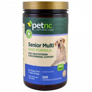 Petnc NATURAL CARE, Природный уход за домашними животными, мультивитамин для взрослых собак, ежедневная формула, формула печени,