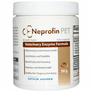 Arthur Andrew Medical, Формула с энзимами Neprofin Pet, 50 г