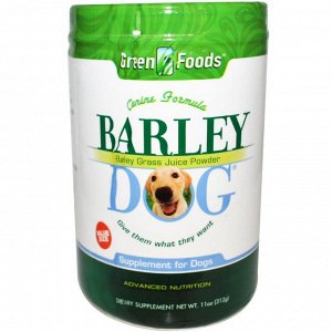 Green Foods Corporation, Порошок из зеленых побегов ячменя для собак Barley Dog, 11 унций (312 г)