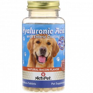 Actipet, Hyaluronic Acid with Enteric Coating, for Dogs, Natural Bacon Flavor, 60 Micro-Tablets