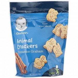 Gerber, Animal Crackers, Cinnamon Graham, Toddler, 12+ Months, 6 oz (170 g)