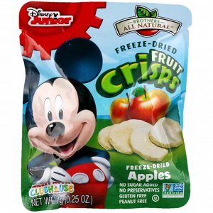 Brothers-All-Natural, Хрустящие фрукты, Disney Junior, яблоки с корицей, 5 упаковок, 35 г (1.23 oz)