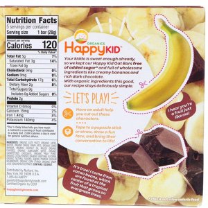 Happy Family Organics, Happy Kid, банан + шоколад, фрукты и овес, 5 кусков, 0,99 унц. (28 г) каждый