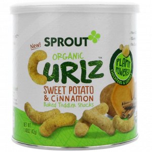 Sprout Organic, Curlz, сладкий картофель и корица, 1,48 унц. (42 г)