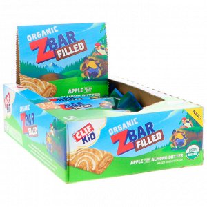 Clif Bar, Clif Kid, Organic ZBar Filled, Apple Filled with Almond Butter, 12 Bars, 1.06 oz (30 g) Each