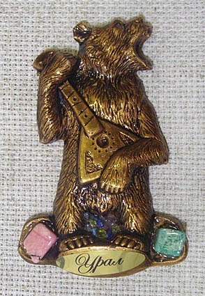 Магнит литой Медведь с балалайкой, 1203