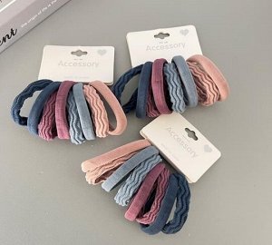 Резинка д/волос (8шт) полиамид,спандекс рифл. микс GT европодвес 1 уп. / 1 200шт / 67263-9 / 486714