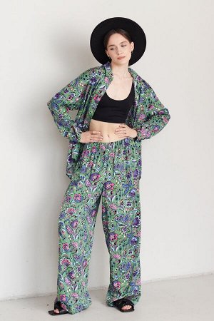Костюм женский  SET001/11/Зеленый, розовый