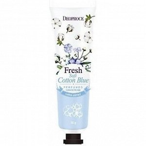 Deoproce Крем для рук с экстрактом хлопок Hand Cream Soft Cotton Blue Perfumed, 50гр