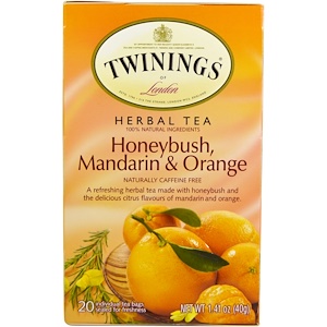 Twinings, Травяной чай: циклопия, мандарин, апельсин, без кофеина, 20 отдельных чайный пакетов, 1.41 унц. (40 г)