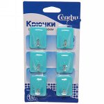 Набор крючков с липким слоем Селфи (6шт., нагрузка 1.5кг) Квадрат бирюзовый 1305-1