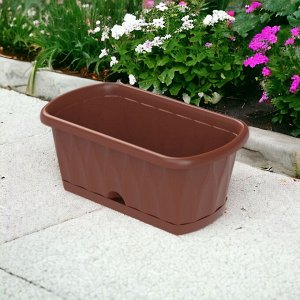 Ящик для рассады и растений «Домашний сад» 40см 9л (с поддоном и системой прикорневого полива) (40×22,5×17см)