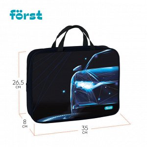 Папка текстильная с ручками 1 отделение, А4 Först ""Automotive"", 350*265*80мм, текстиль, на молнии