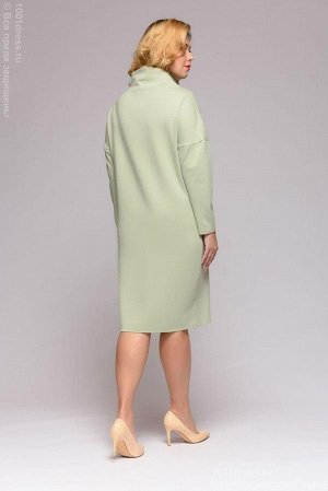Платье-свитер длины миди фисташкового цвета