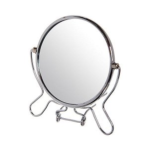 Зеркало настольное в металлической оправе "Модерн" круг, одностороннее d9,5см