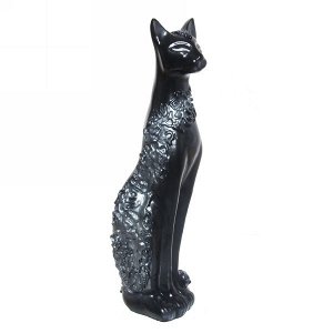 Статуэтка из гипса "Кошка Сфинкс (черная) ,48 см.