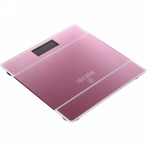 Весы напольные электронные ISCALE цв. розовый (26х26см,max.180кг,тип питания:AAА)