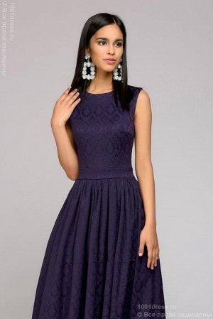 Платье фиолетовое разноуровневое без рукавов