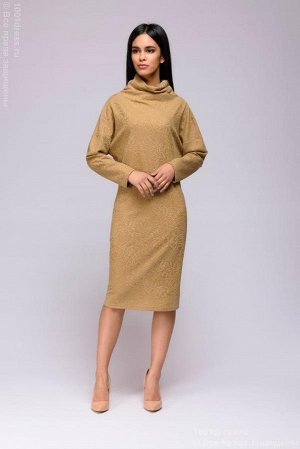 Платье-свитер длины миди песочного цвета