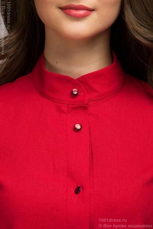 Платье-рубашка красное длины макси с разрезами