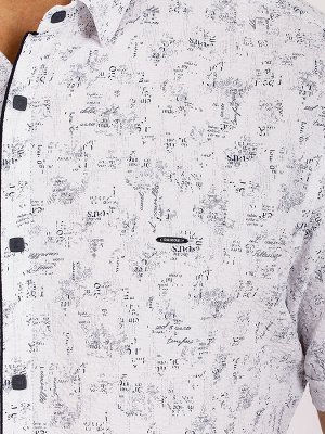 Рубашка Рубашка с эффектом "жатки" полуприталенного силуэта с лаконичным принтом- подходит для разных типов фигур. Изготовлена из хлопка с добавлением лайкры для придания износостойкости и максимально